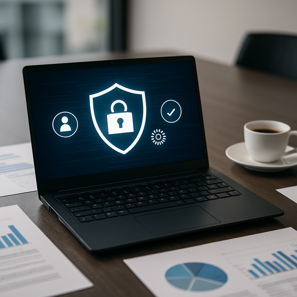 Business laptop with security features