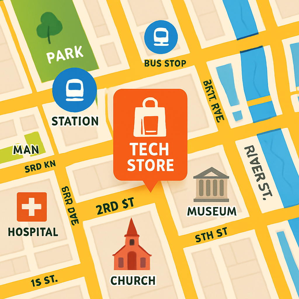 Map showing the location of our physical store